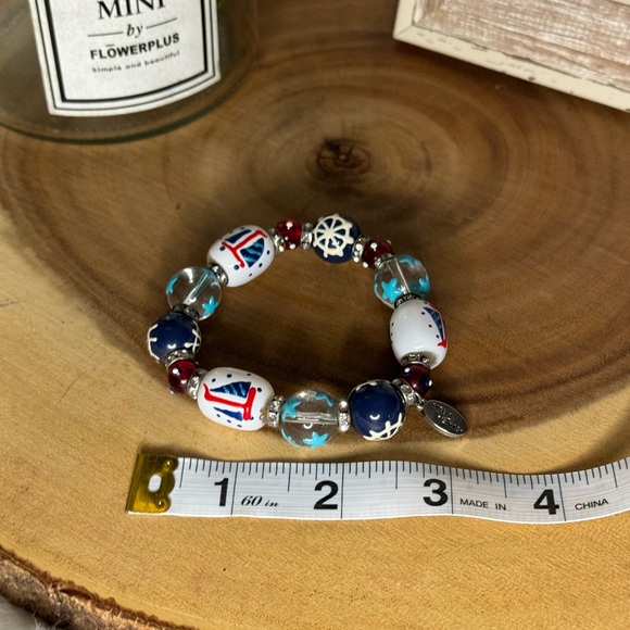 NEW Nautical Glass Beaded Bracelet - Picture 3 of 3